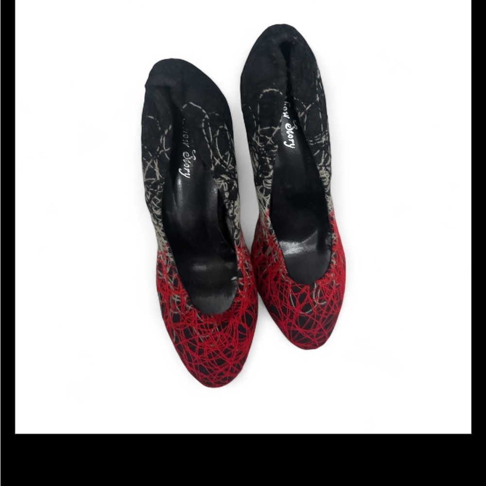 Show Story Red and Black Women's heels 6.0 - Picture 2 of 7